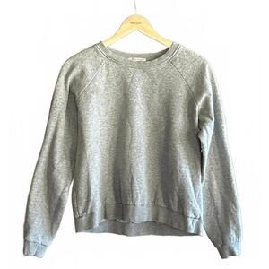 Rebecca Minkoff Crew Neck Sweater Medium Gray Snap Button Sleeve